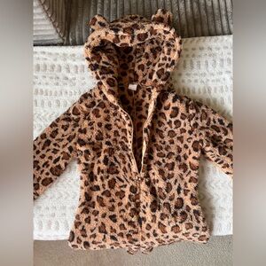 Leopard Print Fleece Romper